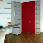 arredo angolo studio libreria scrivania cassettiera